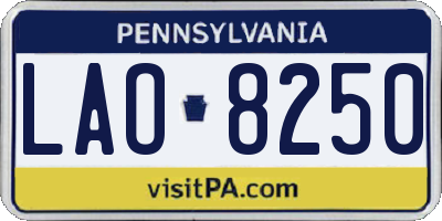 PA license plate LAO8250