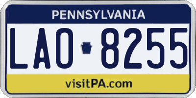 PA license plate LAO8255