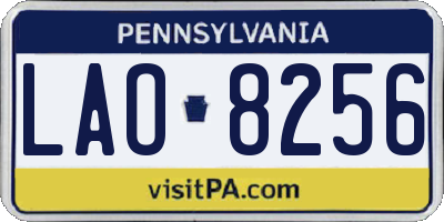 PA license plate LAO8256