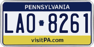 PA license plate LAO8261