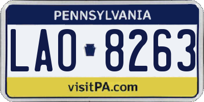 PA license plate LAO8263