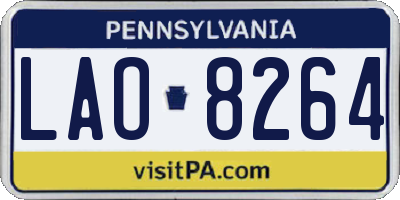 PA license plate LAO8264