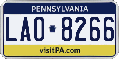 PA license plate LAO8266