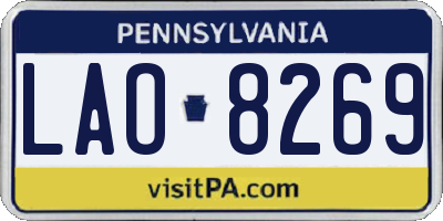PA license plate LAO8269