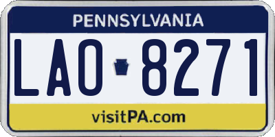 PA license plate LAO8271