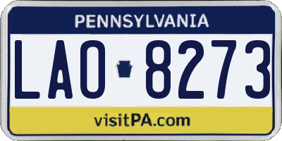 PA license plate LAO8273