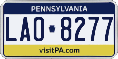 PA license plate LAO8277