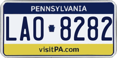 PA license plate LAO8282