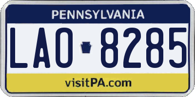 PA license plate LAO8285