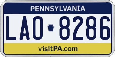 PA license plate LAO8286