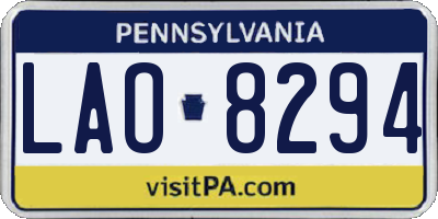 PA license plate LAO8294