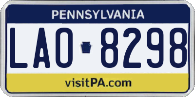 PA license plate LAO8298