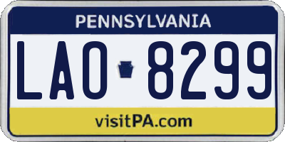 PA license plate LAO8299