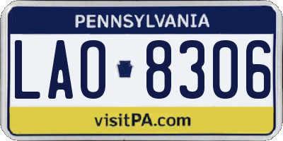 PA license plate LAO8306