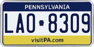 PA license plate LAO8309