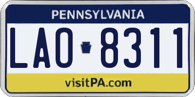 PA license plate LAO8311