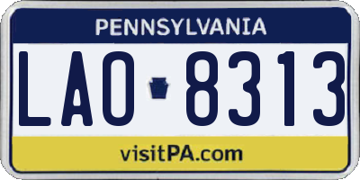 PA license plate LAO8313