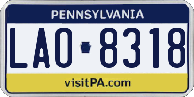PA license plate LAO8318