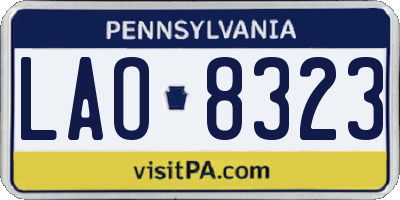 PA license plate LAO8323