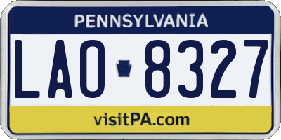 PA license plate LAO8327