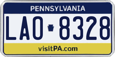 PA license plate LAO8328