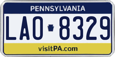PA license plate LAO8329