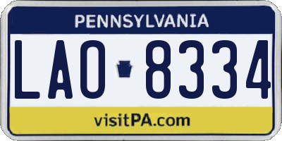 PA license plate LAO8334