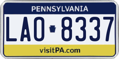 PA license plate LAO8337