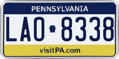 PA license plate LAO8338