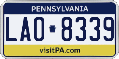 PA license plate LAO8339