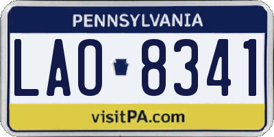 PA license plate LAO8341