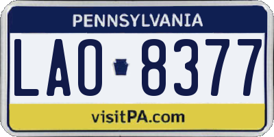 PA license plate LAO8377