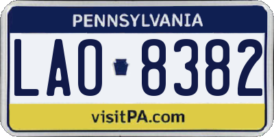PA license plate LAO8382