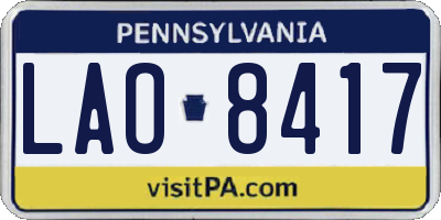 PA license plate LAO8417