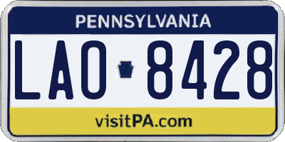 PA license plate LAO8428