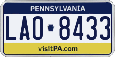 PA license plate LAO8433