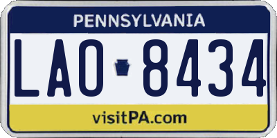 PA license plate LAO8434