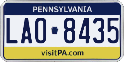 PA license plate LAO8435