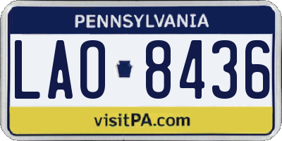 PA license plate LAO8436
