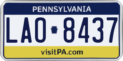 PA license plate LAO8437