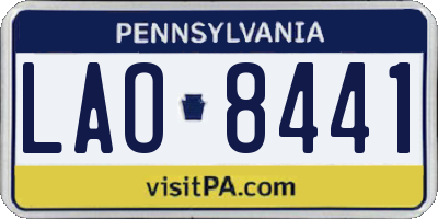 PA license plate LAO8441