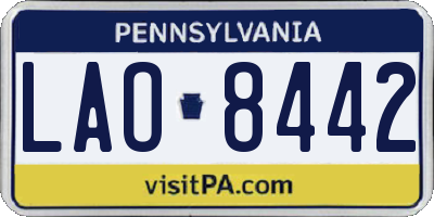 PA license plate LAO8442