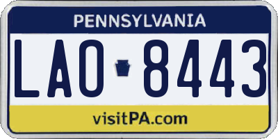 PA license plate LAO8443