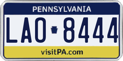 PA license plate LAO8444