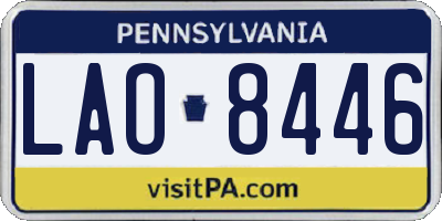 PA license plate LAO8446