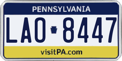 PA license plate LAO8447