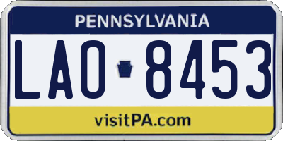 PA license plate LAO8453