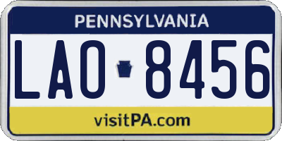 PA license plate LAO8456