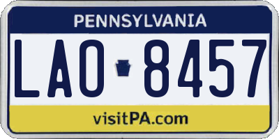 PA license plate LAO8457