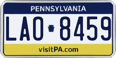 PA license plate LAO8459